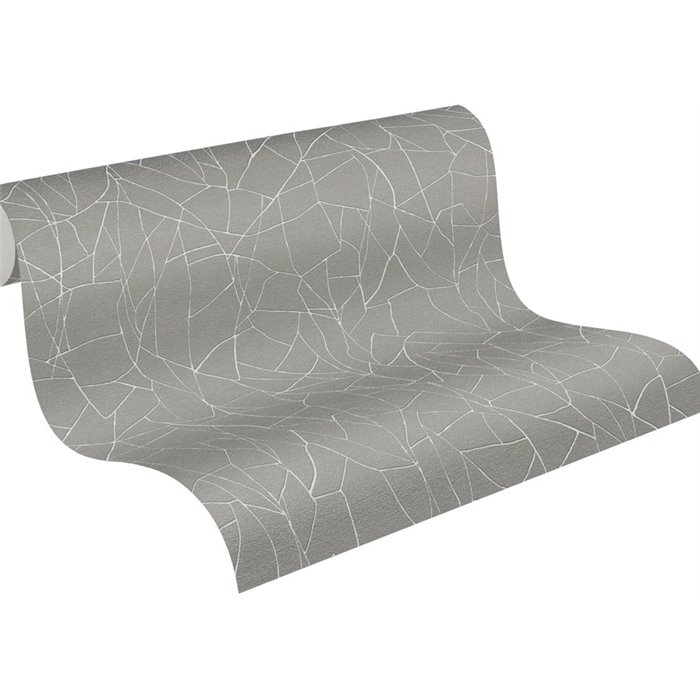 Papel pintado moderno líneas entrelazadas blanco y gris - Papeldecor Lumière 2026399343