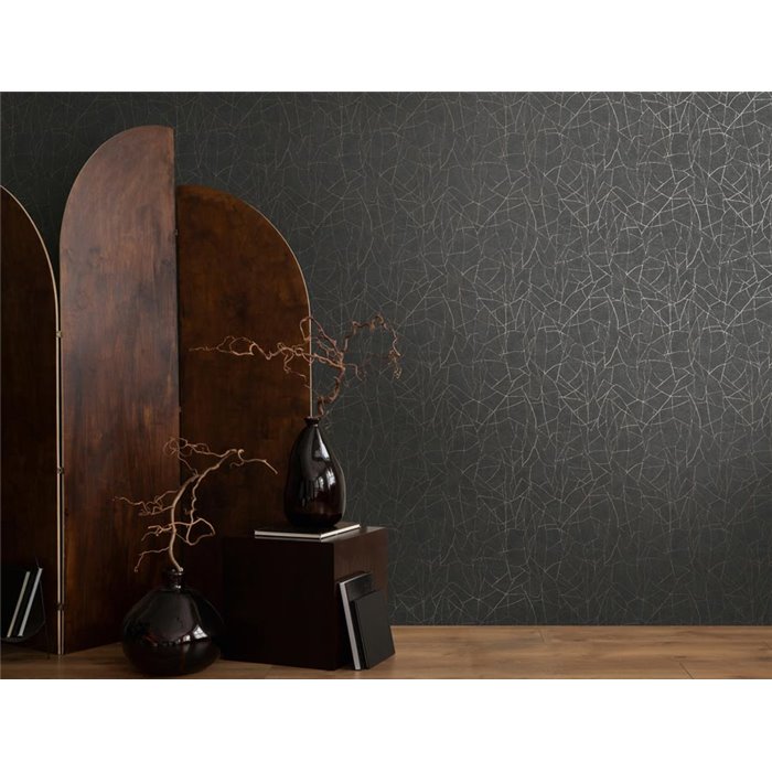 Papeldecor|Tapete Modern Muster Abstrakt Metallisch und Schwarz|Abstrakt