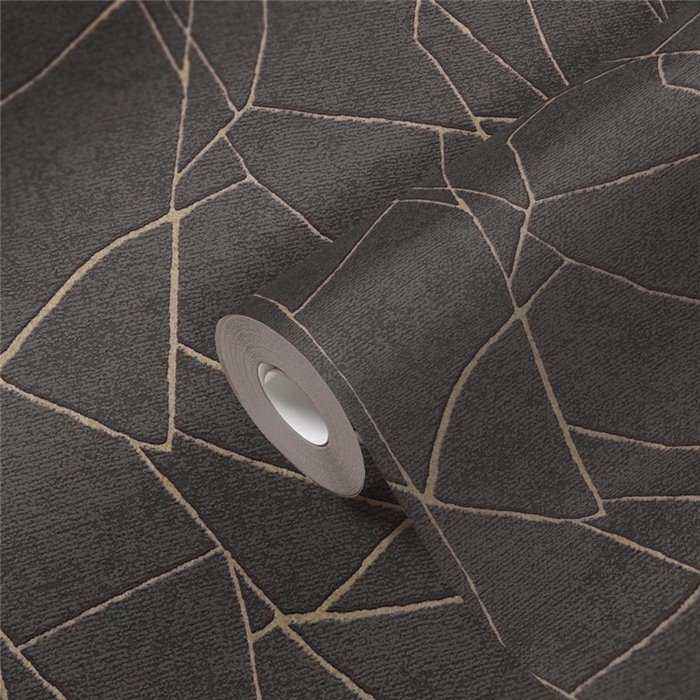 Papeldecor|Modern Abstract Metallic and Black Pattern Wallpaper|Abstract