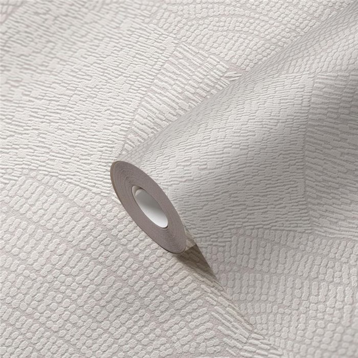 Papeldecor|Modern Curved Shapes White and Gray Wallpaper|Abstract
