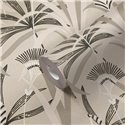 Papeldecor|Papier peint botanique Art Déco blanc et noir|Art Déco