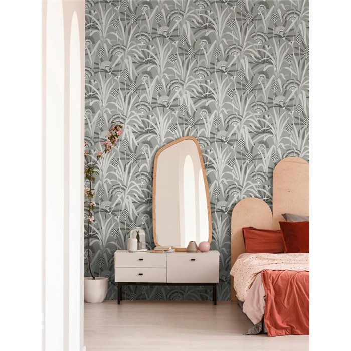 Papel pintado azul y gris estilo Art Deco moderno - Papeldecor Lumière 2026399362