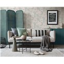 Papeldecor|Botanical Art Deco Blue and Gray Pattern Wallpaper|Art Deco