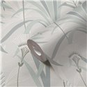 Papeldecor|Botanical Art Deco Blue and Gray Pattern Wallpaper|Art Deco