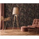 Papeldecor|Papier peint botanique style Art Déco noir|Art Déco