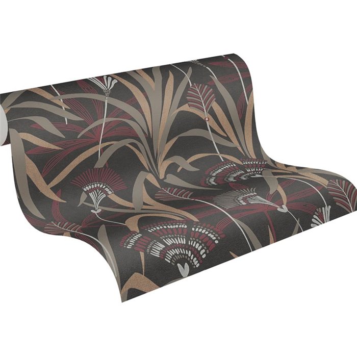 Papeldecor|Botanical Art Deco Black Style Wallpaper|Art Deco