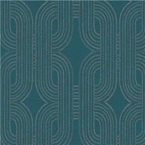 Papeldecor|Modern Art Deco Style Blue and Green Wallpaper|Wallpaper