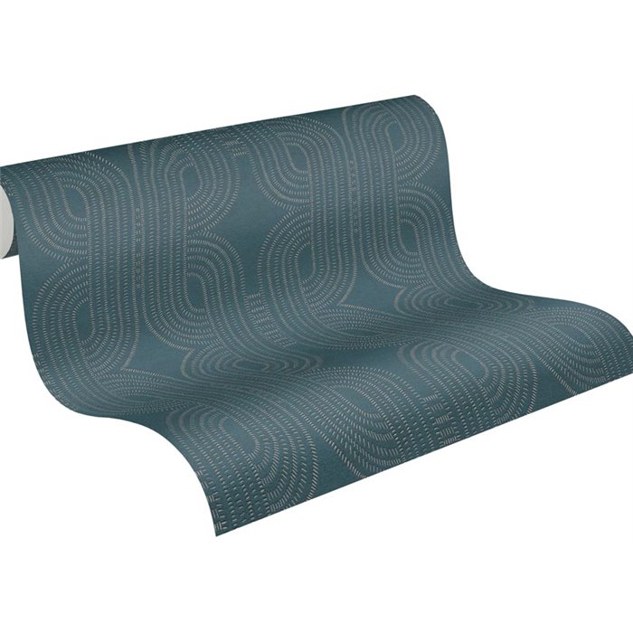 Papeldecor|Modern Interwoven Art Deco Blue and Green Wallpaper|Wallpaper