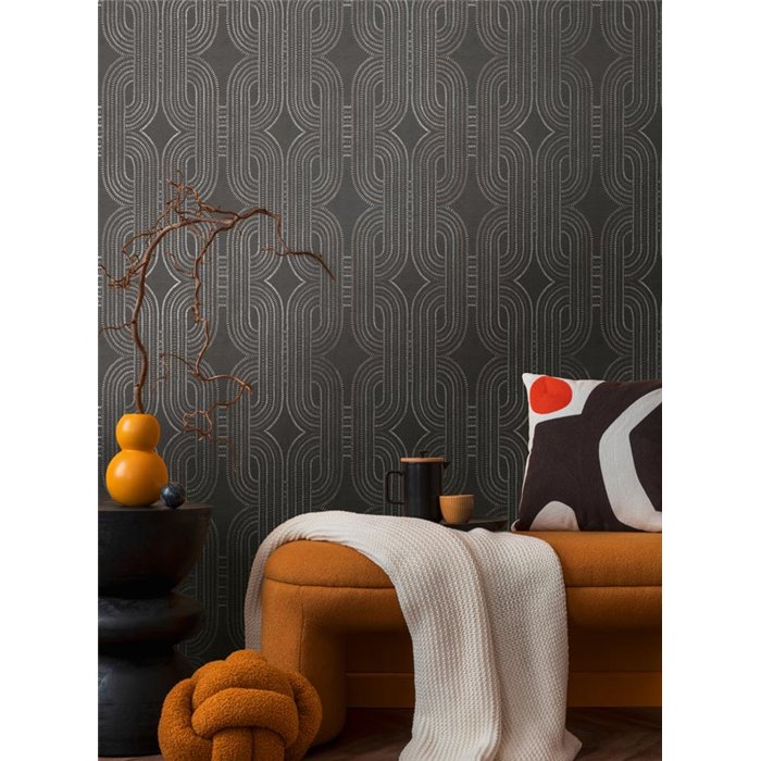 Papeldecor|Tapete Modern Stil Art Deco Braun und Schwarz|Tapeten