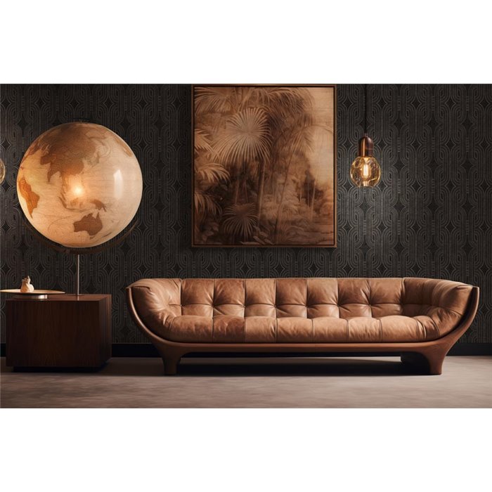 Papeldecor|Tapete Modern Stil Art Deco Braun und Schwarz|Tapeten