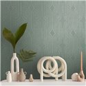 Papeldecor|Modern Art Deco Style Blue and Green Wallpaper|Wallpaper