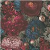 Papeldecor|Tapete Blumen Elegant Blau und Rot|Tapeten