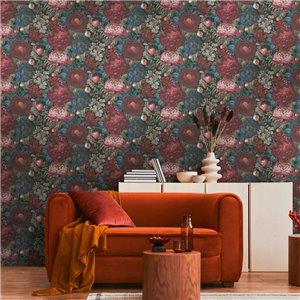 Papeldecor|Tapete blauer Dschungelpflanzen-Blumenmuster|Tapeten 2