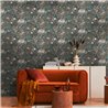 Papeldecor|Papier peint floral classique gris et noir|Floral