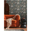 Papeldecor|Papier peint floral classique gris et noir|Floral