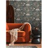 Papeldecor|Papier peint floral classique gris et noir|Floral