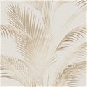 Papeldecor|Papel pintado Urban Jungle hojas palma beige crema|Floral