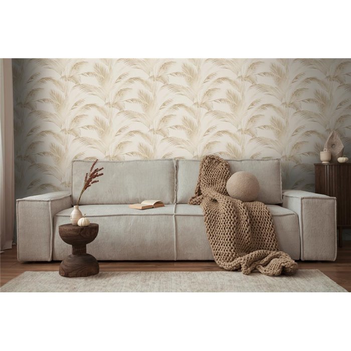 Papeldecor|Papier peint Urban Jungle feuilles de palmier beige crème|Floral