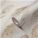 Papeldecor|Papel pintado Urban Jungle hojas palma beige crema|Floral