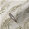Papeldecor|Papier peint Urban Jungle feuilles de palmier crème vert|Floral