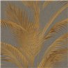 Papeldecor|Gold and Gray Metalized Palm Leaves Wallpaper|Floral