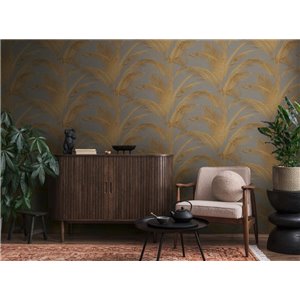 Papeldecor|Tapete Urban Jungle Palmenblätter Beige Creme|Blumen 2
