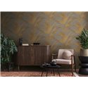 Papeldecor|Gold and Gray Metalized Palm Leaves Wallpaper|Floral