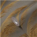 Papeldecor|Gold and Gray Metalized Palm Leaves Wallpaper|Floral