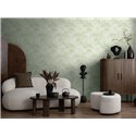 Papeldecor|Papier peint tropical feuilles de palmier blanc et vert|Papier Peint