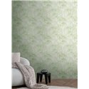 Papeldecor|Papier peint tropical feuilles de palmier blanc et vert|Papier Peint