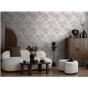 Papeldecor|Tropical Palm Leaves White Gray Wallpaper|Floral