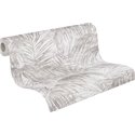 Papeldecor|Papier peint tropical feuilles de palmier blanc gris|Floral