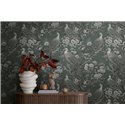 Papeldecor|Papier peint floral élégant gris et noir|Floral