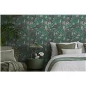 Papeldecor|Tapete Blumen Elegant Grau und Grün|Blumen