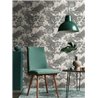 Papeldecor|Beige and Gray Peacocks and Flowers Wallpaper|Floral