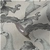 Papeldecor|Tapete Blumen und Pfauen Beige und Grau|Blumen