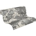 Papeldecor|Tapete Blumen und Pfauen Beige und Grau|Blumen