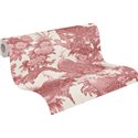 Papeldecor|Tapete Blumen und Pfauen Weiß Rot|Tapeten