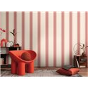 Papeldecor|Papier peint rayures larges verticales crème et rouge|Rayures