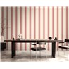 Papeldecor|Papier peint rayures larges verticales crème et rouge|Rayures