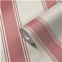 Papeldecor|Wide Vertical Cream and Red Stripes Wallpaper|Stripes