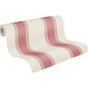 Papeldecor|Wide Vertical Cream and Red Stripes Wallpaper|Stripes
