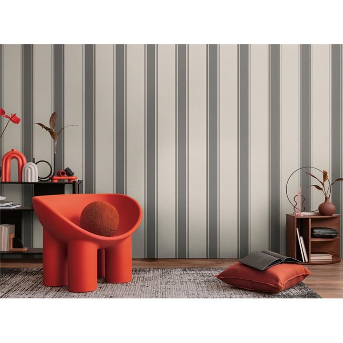 Papeldecor|Tapete Elegant Vertikale Streifen Beige und Grau|Streifen