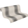 Papeldecor|Papel pintado elegante rayas verticales beige y gris|Rayas