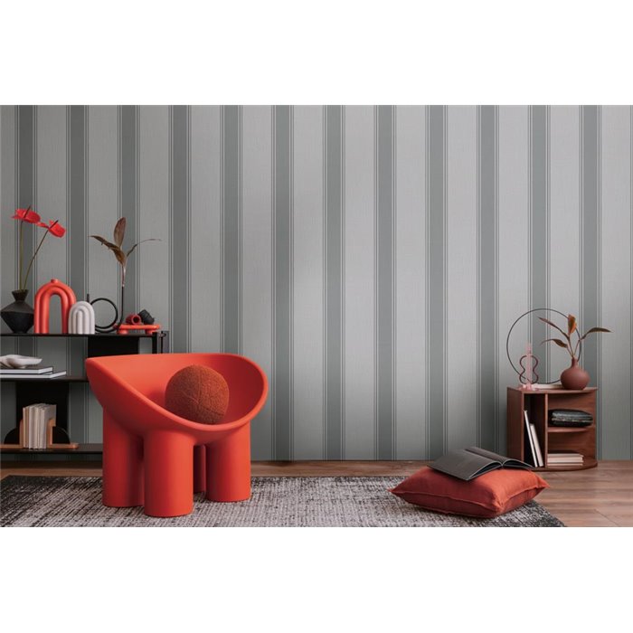 Papeldecor|Papier peint élégant rayures grises|Rayures