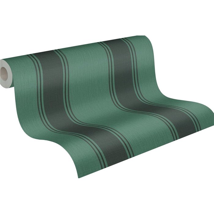 Papeldecor|Papier peint rayures larges noir et vert|Rayures