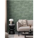 Papeldecor|Papier peint floral feuilles cannabis vert|Floral
