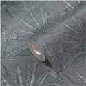 Papeldecor|Papier peint imprimé floral feuilles cannabis gris|Floral