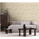 Papeldecor|Papier peint floral beige crème, feuilles de cannabis|Floral