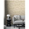Papeldecor|Papier peint floral beige crème, feuilles de cannabis|Floral